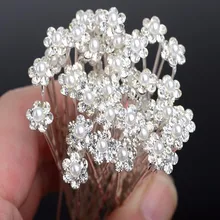 20 pçs moda casamento nupcial pérola flor cristal claro strass pinos de cabelo clipes dama de honra hairwear jóias acessórios para o cabelo
