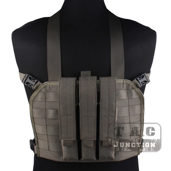

Emerson Tactical High Speed Operator MOLLE Chest Rig Foliage Green Adjustable High-Densiy Nylon Vest w/ SMG Magazine Mag Pouch