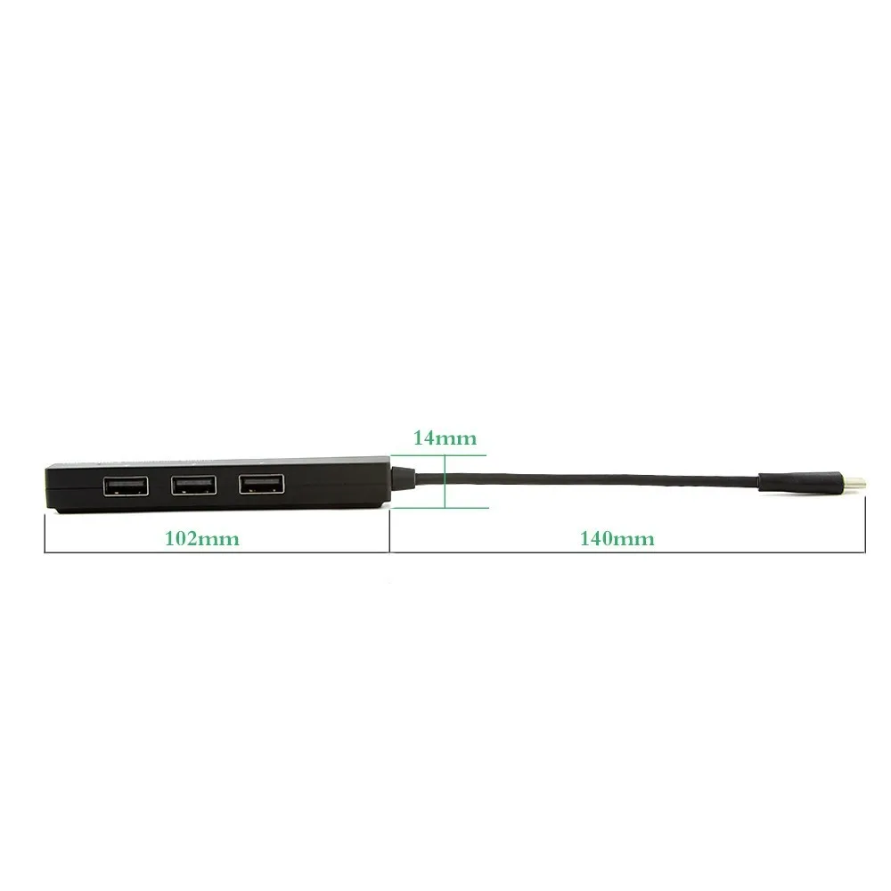 Type-C HUB 3 Ports USB 2.0 HUB 3.5mm Earphone Music Digital Audio