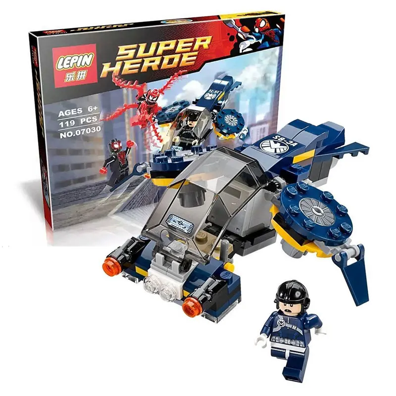

LEPIN 07030 Marvel Super Heroes series Carnage SHIELD Sky Attack Model Building Blocks Mini figures Compatible With Legoe 76036