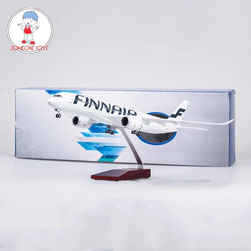 

47CM 1/142 Scale Diecast Airplane Airbus A350 Finland FINNAIR Airline Model With Base Wheels Resin Plane For Collectio