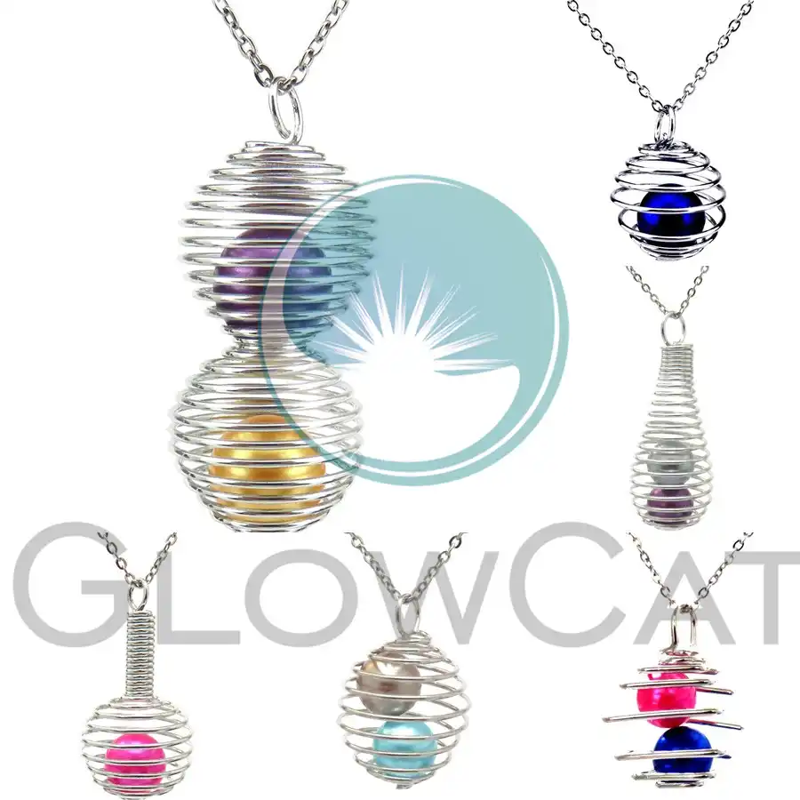 5Pcs Stainless Steel Spiral Bead Cages Pendants for Jewelry Necklace Making