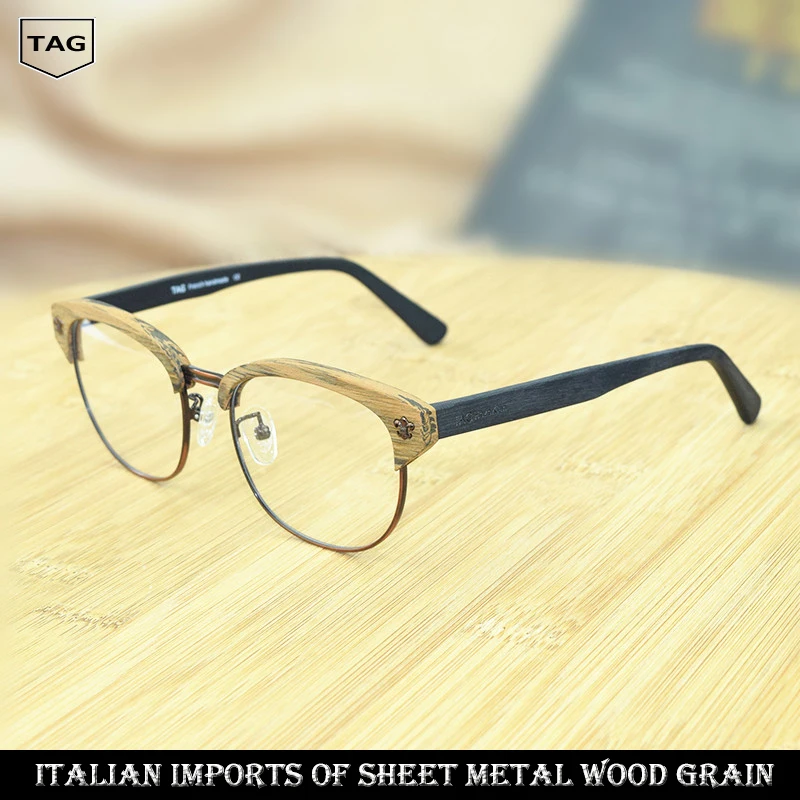 

TAG Hezekiah Brand 2019 New Fashion Imitation Wood Optical Glasses Frame Vintage Eyeglasses Frames Women Oculos Monturas Retro