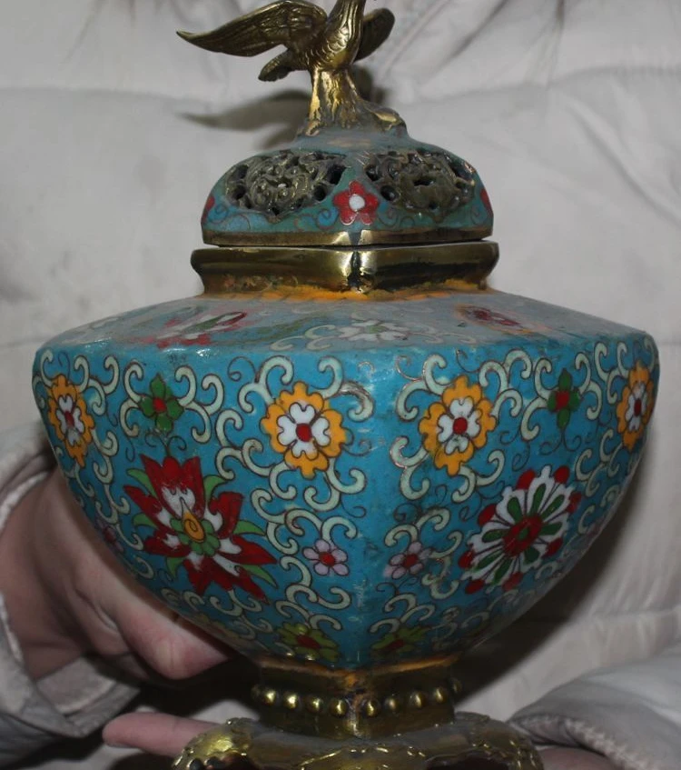 Бесплатная доставка 9 &quotКитайская перегородчатая эмаль позолоченная птица