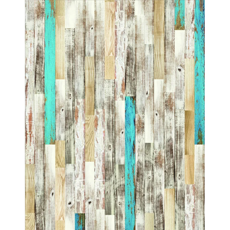 5x7FT Light Color Vertical Wood Pallets Planks Timber Wall Custom Photo