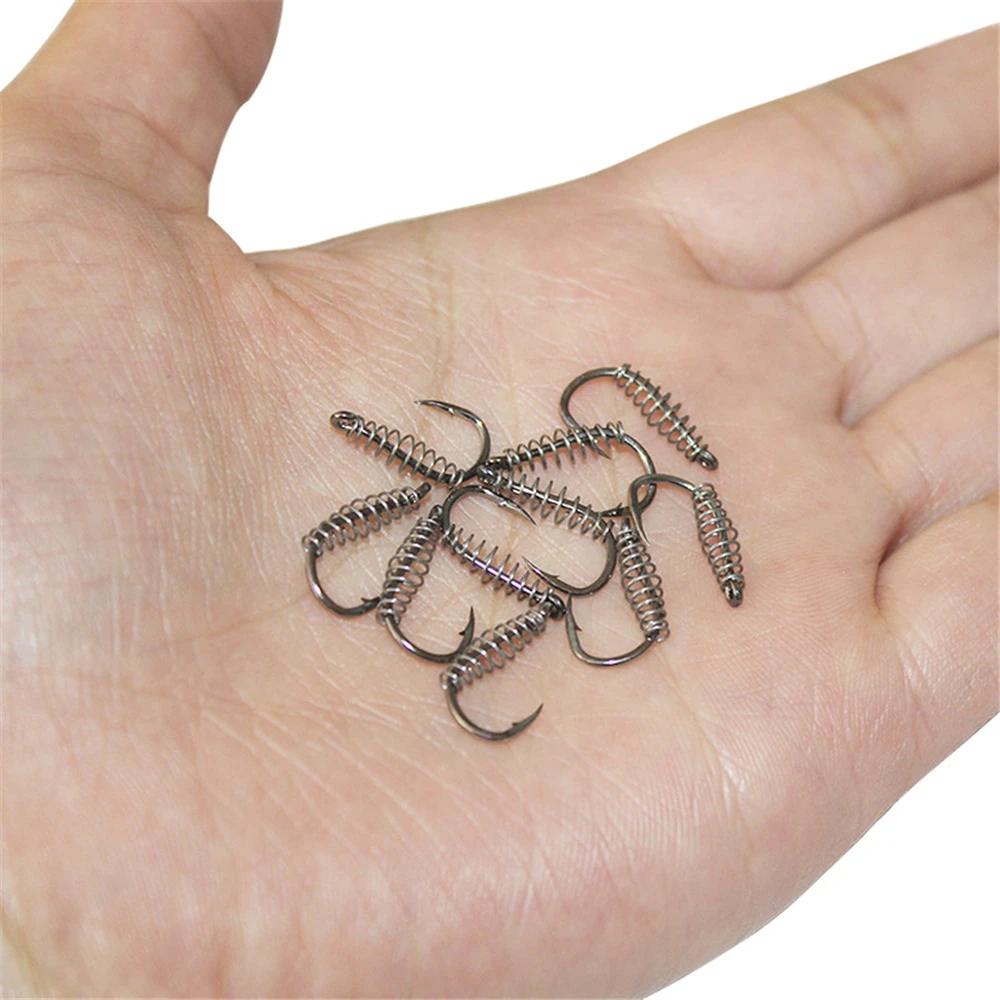 Peche 10pcs/lot Spring Fishing Hooks Stainless Steel Barbed Swivel Explosion Hooks Jig for Carp Fly Fishing Pesca Fishhooks Peche 10pcs/lot Spring Fishing Hooks Stainless Steel Barbed Swivel Explosion Hooks Jig for Carp Fly Fishing Pesca Fishhooks