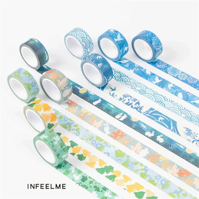 Милые японские декоративные васи ленты для ногтей 15 мм х 7 м|decorative washi tape|scrapbooking