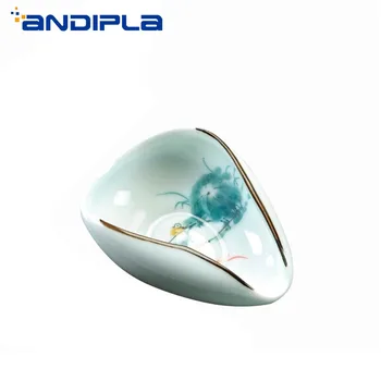 

Beautiful Celadon Tea Spoons Jingdezhen Hand Painted Lotus Teaware Accessories Ceramic Tea Leaves Shovel Tea Ceremony Ornaments