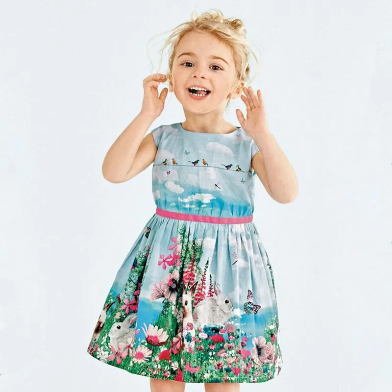 

Retail 2018 New Arrival Summer girl dress Sleeveless rabbit pattern tutu dresses for girls baby girl boutique clothing