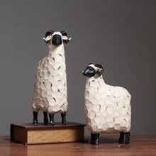 Абстрактная овечья пара миниатюрная Смола ранчо любителей животных украшение статуи ремесло орнамент подарок на свадьбу и День святого Валентина