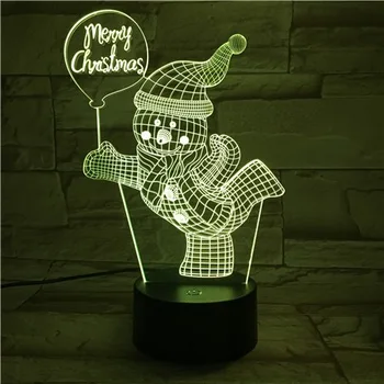 

Merry Christmas Snowman 3D night light Cute christmas gift for baby