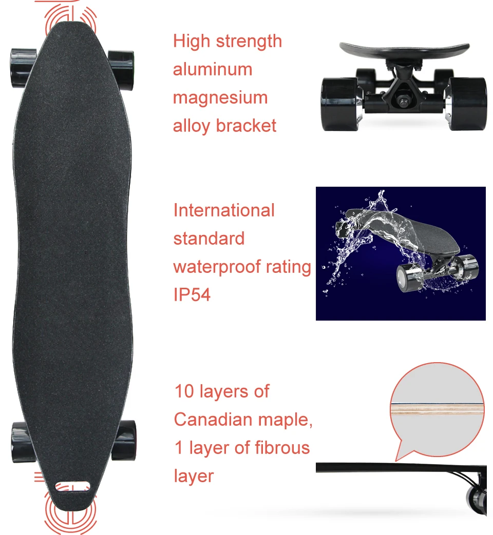 4 Wheel Electric Skateboard Scooter Electrico hoverboard (5)