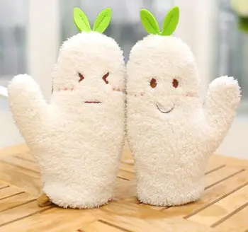 

Female thermal thicken cartoon cotton gloves girls lovely warm chiristmas new year gift students fashion mittens