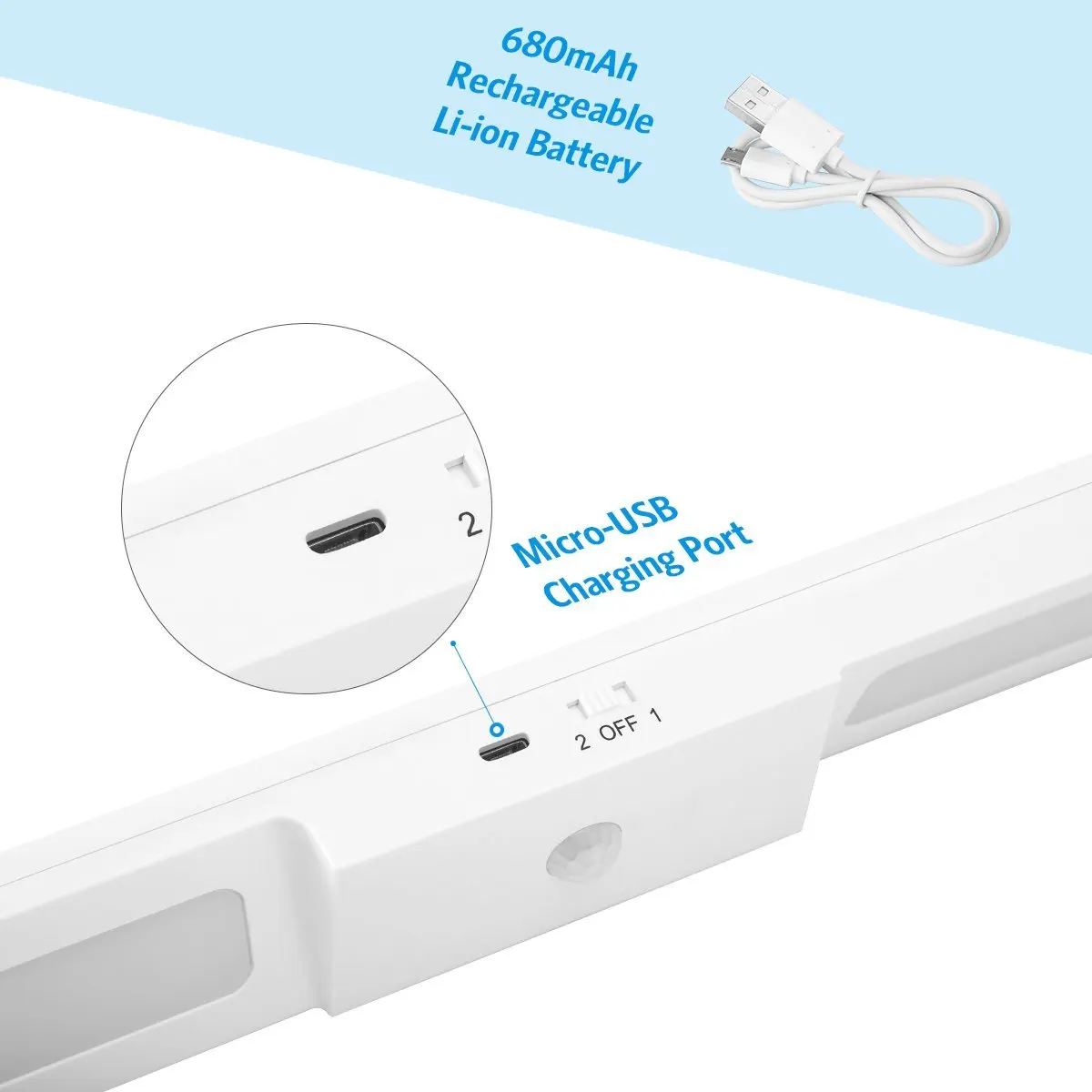 Портативный 20 LED ночник PIR датчик движения шкаф свет USB перезаряжаемые ЛЕСТНИЦЫ