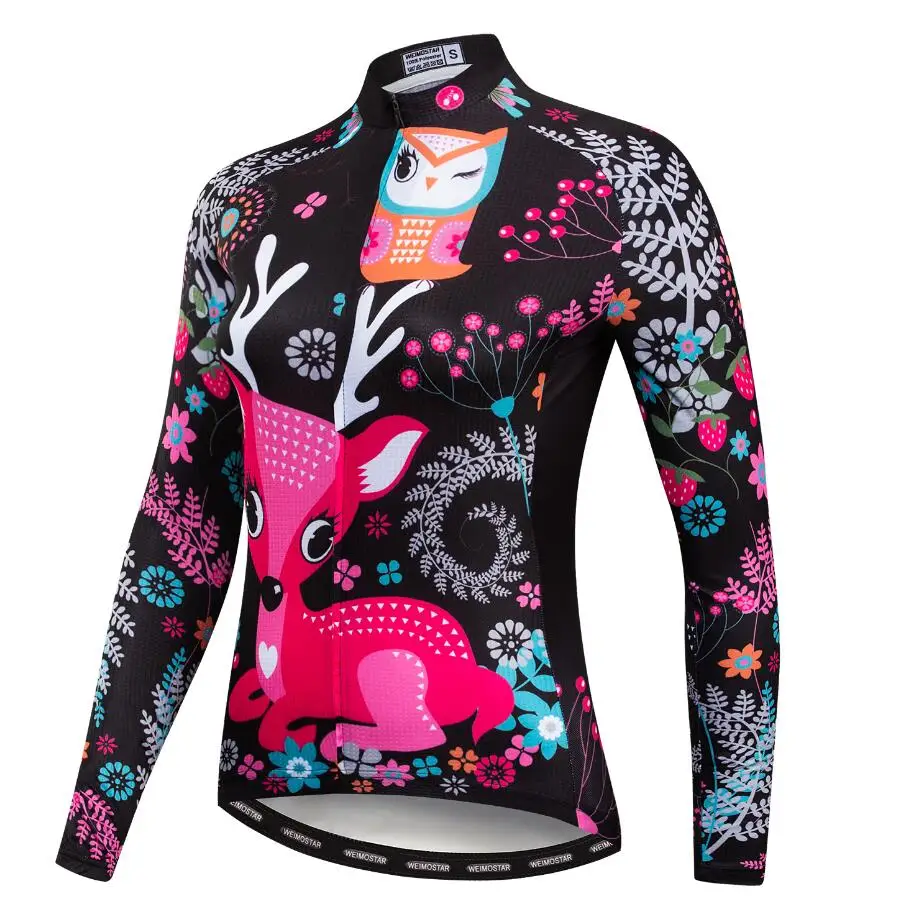 Женская велосипедная майка с длинным рукавом с черными цветами, рубашка для командного велосипеда, одежда для велоспорта, осенняя одежда для велоспорта, Mtb, Майо, велосипедная майка - Цвет: 4