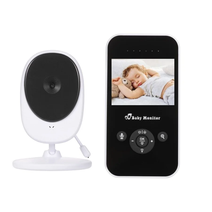 Babykam vigila bebes con camara 2,4 pulgadas luz IR noche visión Intercom Lullabies temperatura Monitor 2X Zoom vigilabebes camara