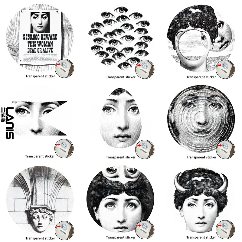 NO.169-196 дизайнерские обои Fornasetti, прозрачные наклейки на стену для украшения стен, гостиной, 1 шт