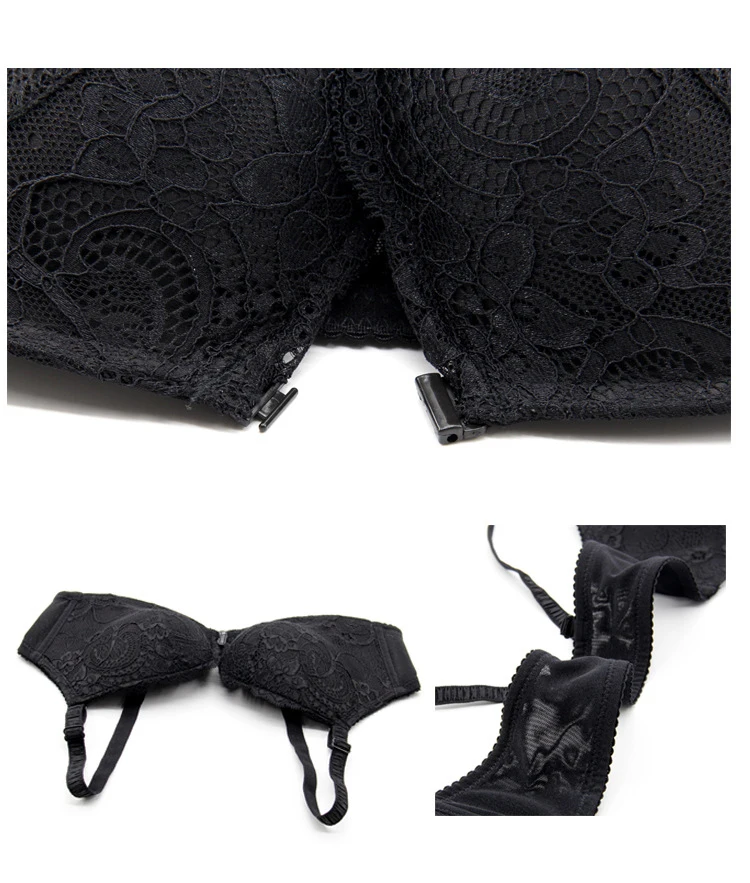 Jerrinut Intimates Bras For Women Push Up Lace Women' s Bra Bralette Front Closure Underwear Women Bra Brassiere Femme2 (2)