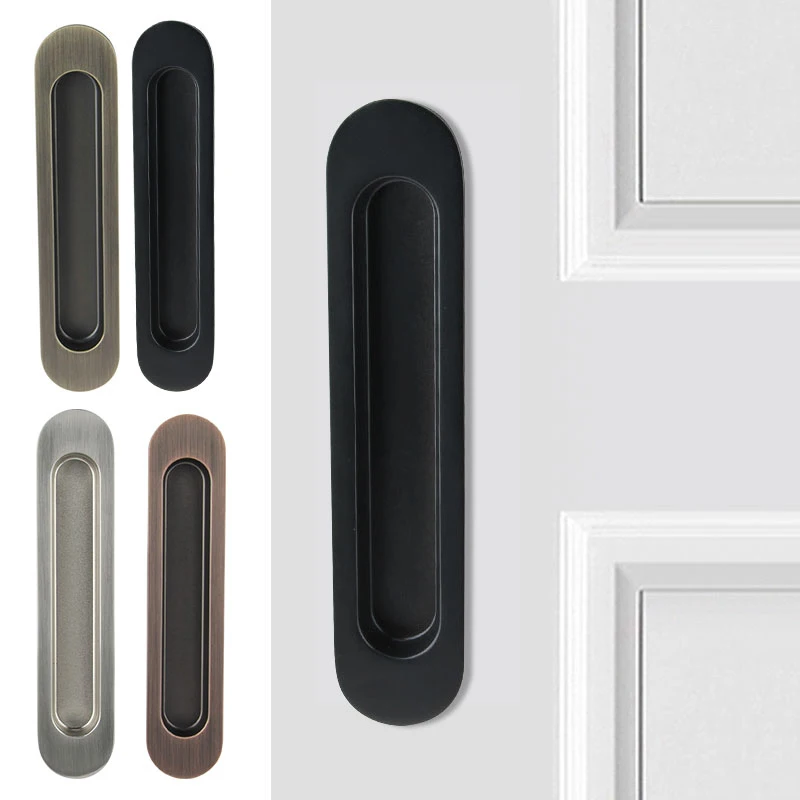 High Quality 2Pairs Recessed Sliding Door Handles Invisible Hidden