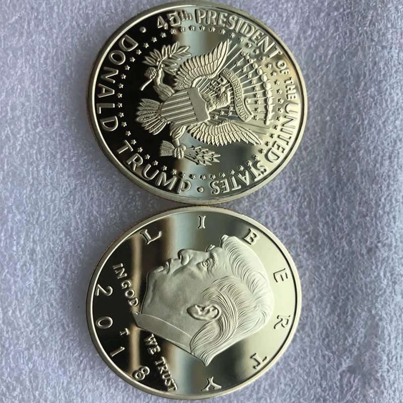 

2018 President Donald Trump Gold Plated Eagle Commemorative Inaugural Coin Boutique American Commemorative Novelty Coin