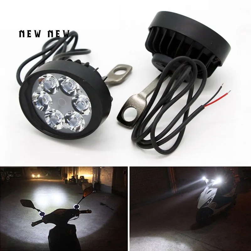 

Universal 2PCS Motorcycle Waterproof Fog Lamps 6 LED Headlight motorbike spotlight 12V-80V