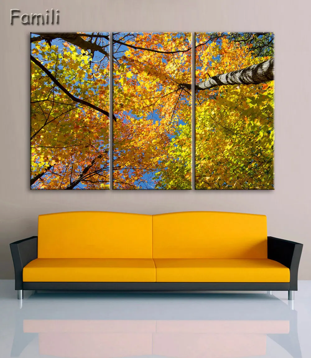 

3Pieces Hot Unframed Canvas Painting Modern Oil Painting Canvas Pictures Autumn Landscape Wall Pictures for Room Modular Picture