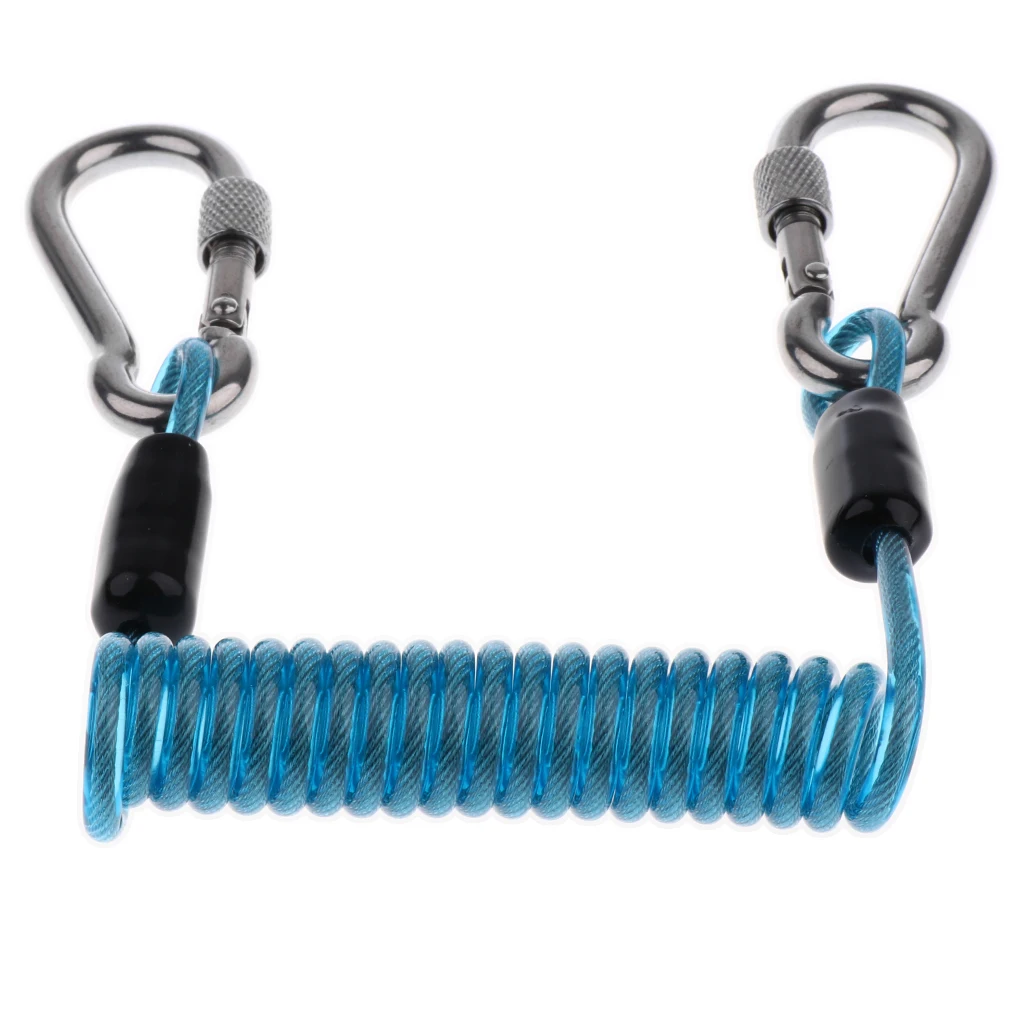 Scuba Diving Dive 10cm Spiral Spring Coil Snap Clip Lanyard Safety Emergency Gear for Outdoor Climbing Underwater Photography