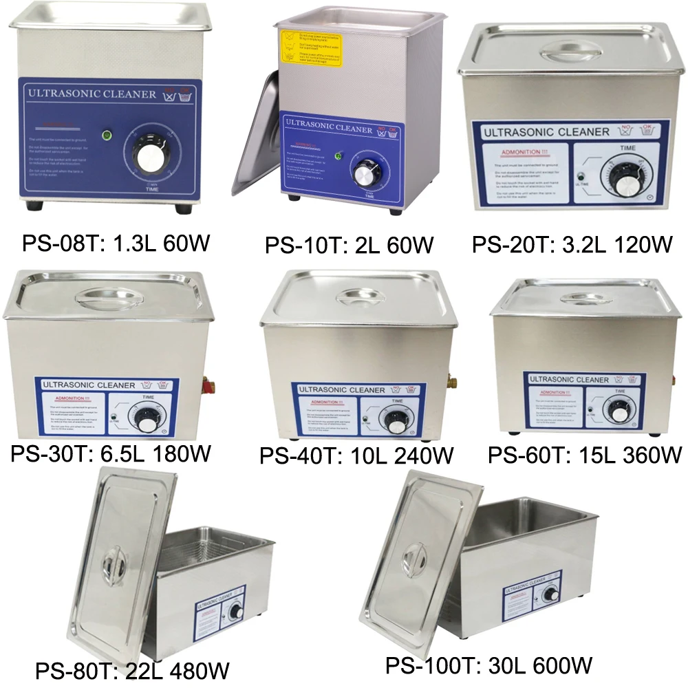 

1.3L/2.0L/3.2L/6.5L/10L/15L/22L/30L Ultrasonic cleaner timer 40KHz Free basket wash accessories glasses jewely Ornaments