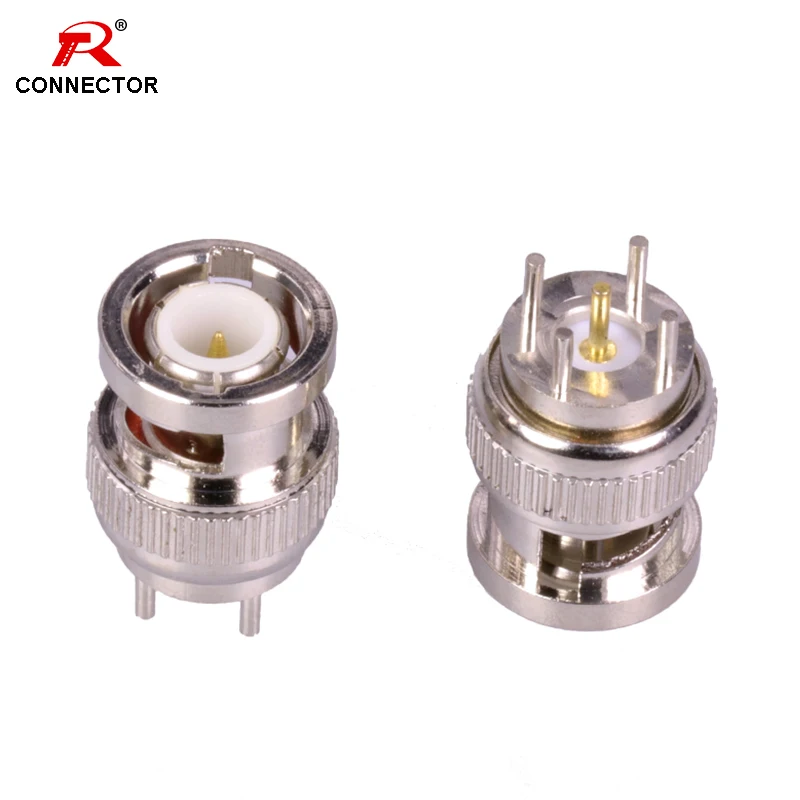 

1pc BNC MALE PC MONLUT Connector BNC Male Plug PCB Mount 4pins Connector