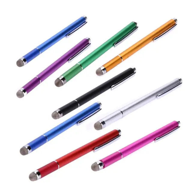2 In 1 Metal Micro-Fiber Touch head Capacitive Pen Touch Screen Drawing Pen Stylus for iPhone iPad Tablet PC mobile phones 2 In 1 Metal Micro-Fiber Touch head Capacitive Pen Touch Screen Drawing Pen Stylus for iPhone iPad Tablet PC mobile phones