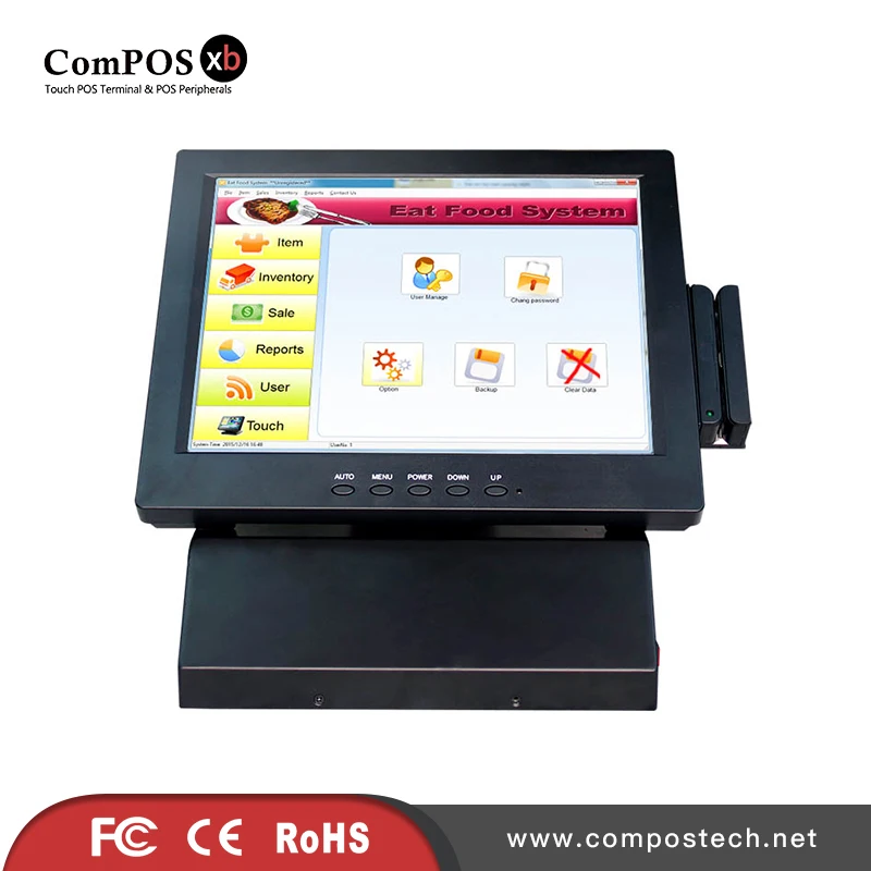 

touch sensitive 12 inch LCD touch screen POS system pos machine