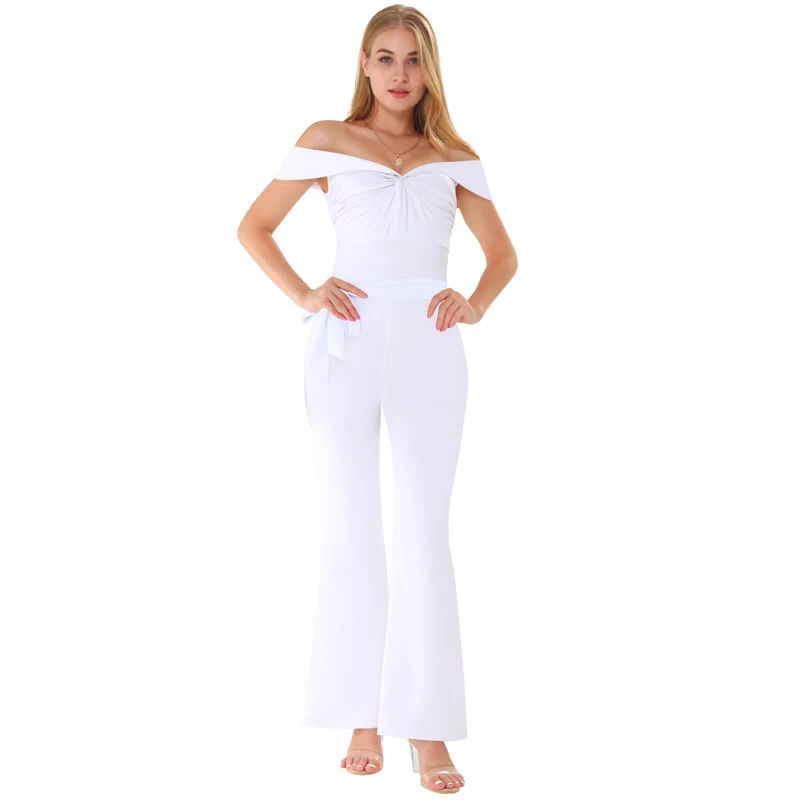 Summer new best selling straps jumpsuit solid color word shoulder jumpsuit white wine red black jumpsuit Summer new best selling straps jumpsuit solid color word shoulder jumpsuit white wine red black jumpsuit