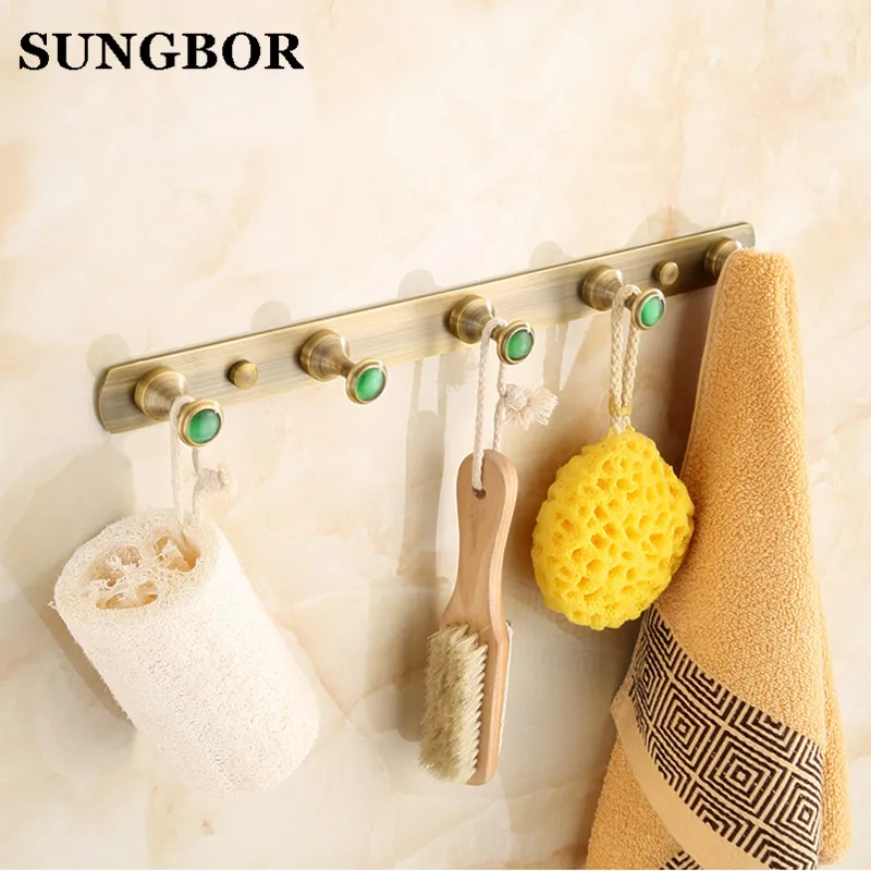 Wholesale And Retail Antique Brass Wall Mounted Bathroom Towel Hooks 4