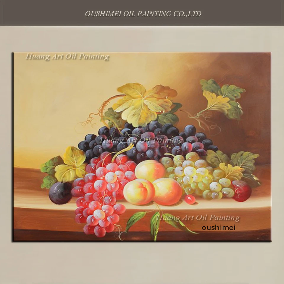 Natura morta fatta a mano pittura moderna frutta opere d'arte arte della  parete su tela uva pittura sala da pranzo Decor immagini per soggiorno|art  on canvas|wall artpainting modern - AliExpress