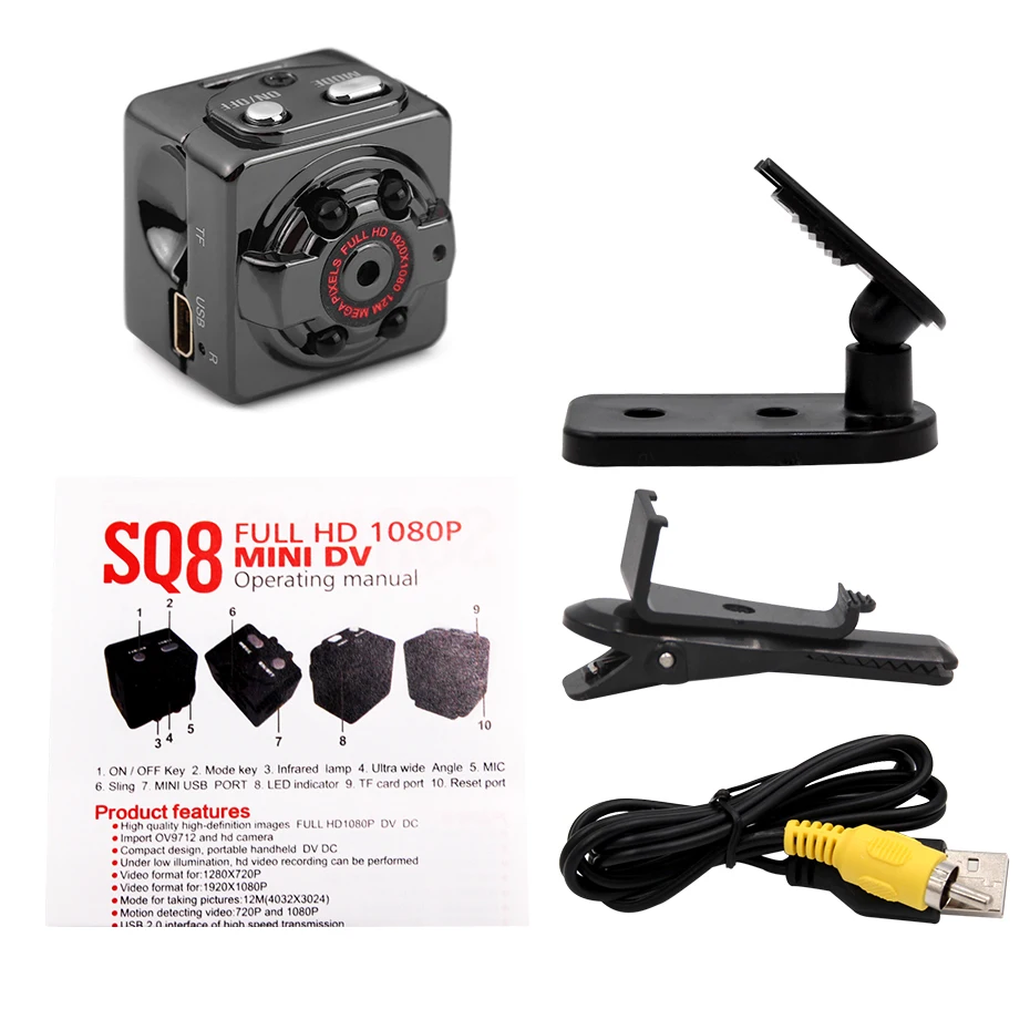 Mini Camera SQ8 Micro DV Camcorder Action Night Vision Digital Sport DV Wireless Mini Voice Video TV Out Camera HD 1080P 720P