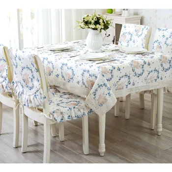 

13 pcs/set Dining Decoration Table Cloth with Chair Cover Set Romantic Tablecloth Tafelkleed Pastoral Style Wedding Tablecloths