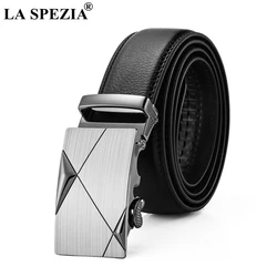 LA SPEZIA Automatic Buckle Belt Men Genuine Leather Black Belt High Quality Multi Type Buckle Business Cowhide Leather Belt Man LA SPEZIA Automatic Buckle Belt Men Genuine Leather Black Belt High Quality Multi Type Buckle Business Cowhide Leather Belt Man