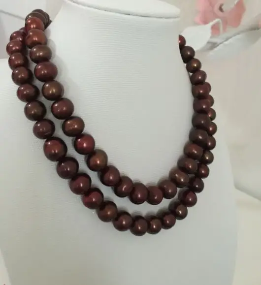 

double strands12-13mm south sea baroque chocolate pearl necklace 18inch19inch
