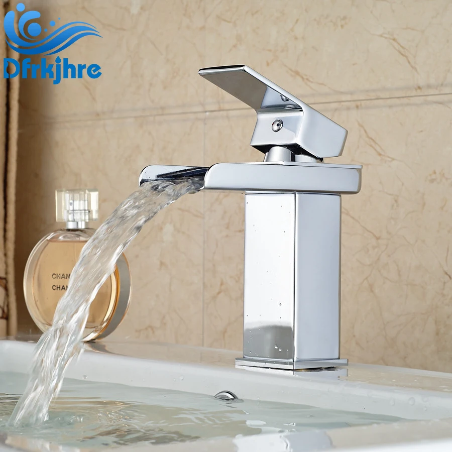 

Bathroom Basin Sink Faucet Chrome Faucet Hot and Cold Water Mixer Faucets Waterfall Taps Torneiras