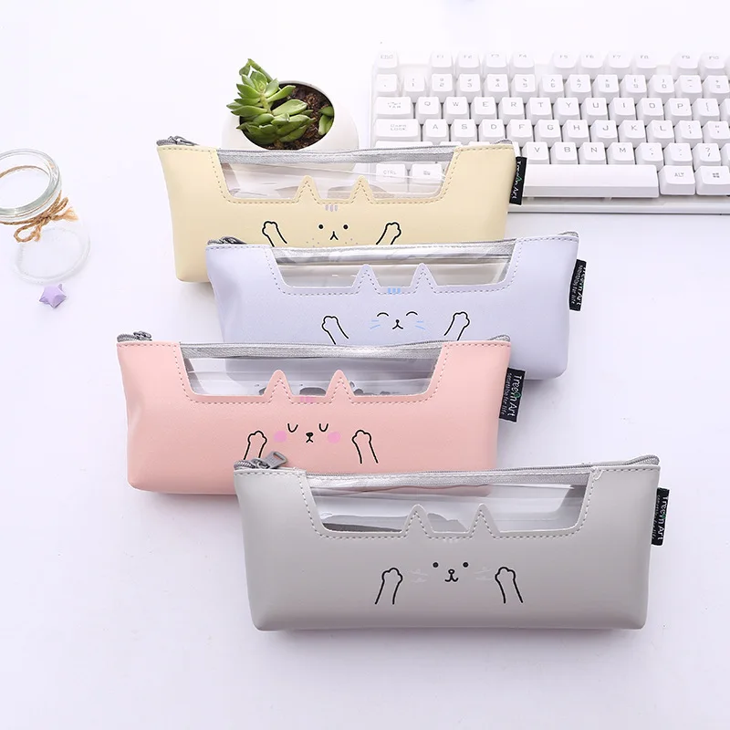 

1 Pcs Kawaii Pencil Case Cute Cat PU Gift Estuches School Pencil Box Pencilcase Pencil Bag School Supplies Stationery