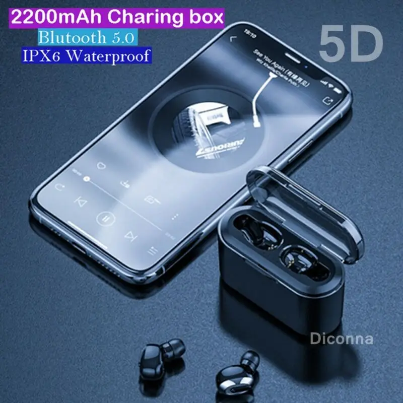 Bluetooth 5 0 Mini Sport Headset TWS Wireless Gaming Earphones Bass Earbuds Stereo Headphones IPX7 Waterproof 2019