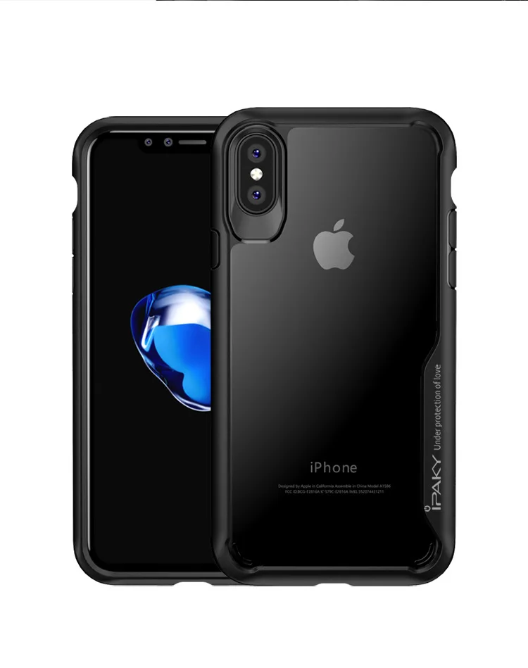 Ipaky чехлы для iphone 8 издание ТПУ Мягкий край кремния половины завернутый корпус встроенная крышка прозрачный протектор Shell