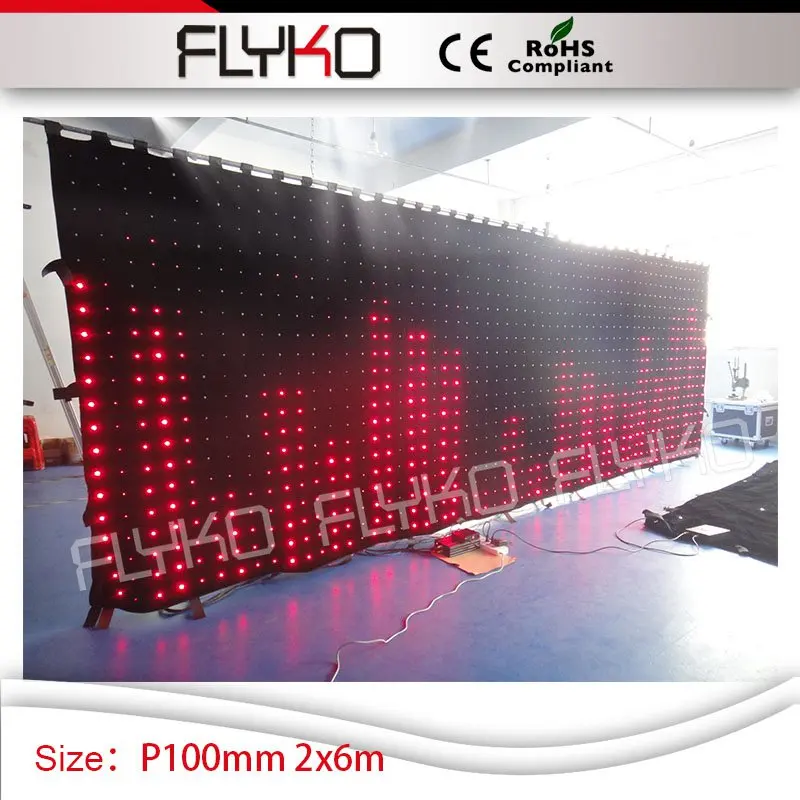 

High brightness leds video display DJ led light P100mm led video curtain 2m*6m