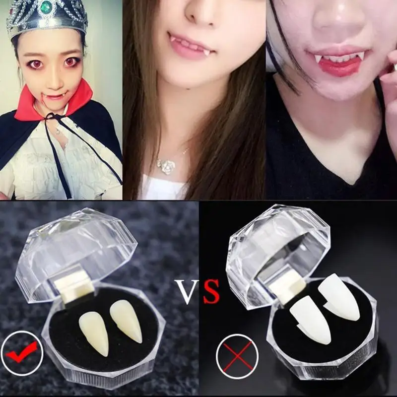 Vampire Teeth Fangs Dentures Props Halloween Decoration Costume Props Party Favors Holiday DIY Decorations horror adult for kids
