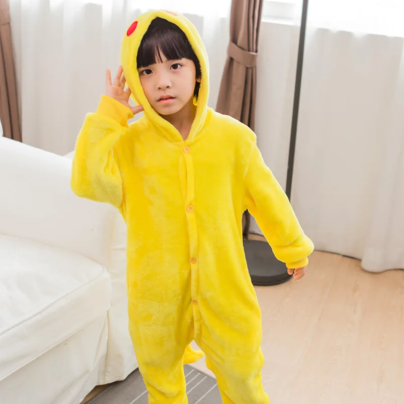 IFLIFE Yellow Cartoon Adult Kigurumi Onesie Women Animal Costume Fancy Soft Anime Cosplay Onepiece Winter Jumpsuit -Zentai shop online