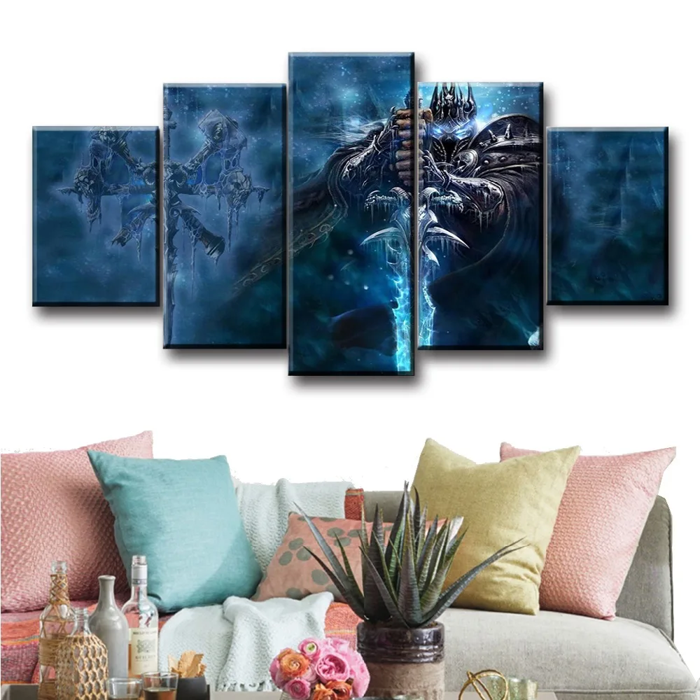  5 Piece World of Game Painting Children Room Decoration Dota Game Modern Decorative Canvas Wall Art