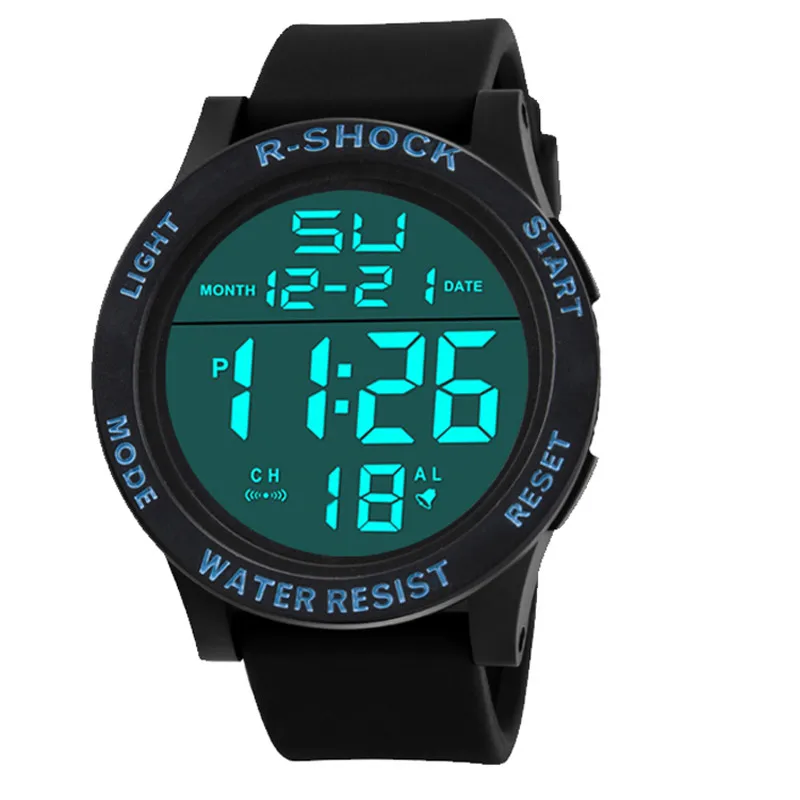 2018 New Men's Sport Digital Watches LED Waterproof 50m Digital Fashion Boy Watch Military Men Male Watches Rubber Wrist Watch