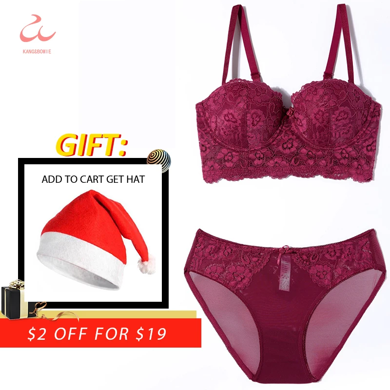 Adjustable Minimizer Elegant Ladies Lace Lift Bra Underwear Set Push Up