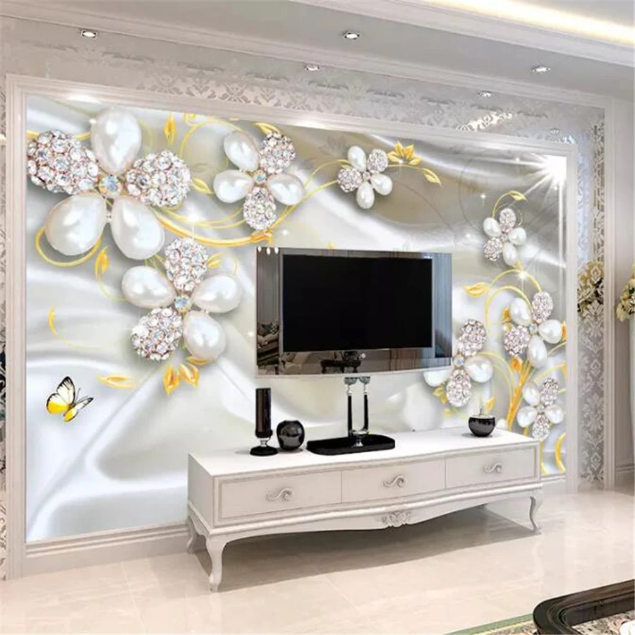 Обои на заказ 3D украшения цветы роскошные обои для гостиной стен 3 d дома|custom