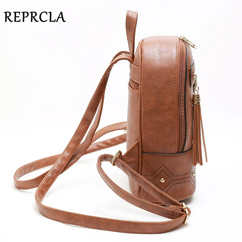 REPRCLA Vintage Mochila mujer de alta calidad de cuero mochilas Mochila femenina bolsas de escuela REPRCLA Vintage Mochila mujer de alta calidad de cuero mochilas Mochila femenina bolsas de escuela